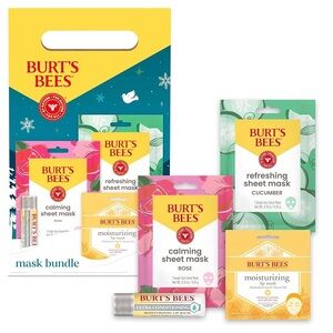 Burt's Bees Mask Bundle Lip Balm and Hydrating Lip Balm, Cooling Sheet Mask